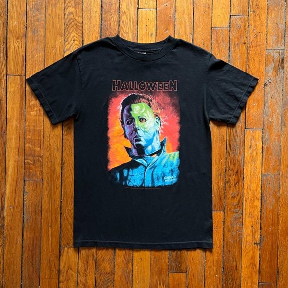 Vintage Y2K Ed Repka Halloween Mike Myers 30th Anniversary Men Black Multi Shirt